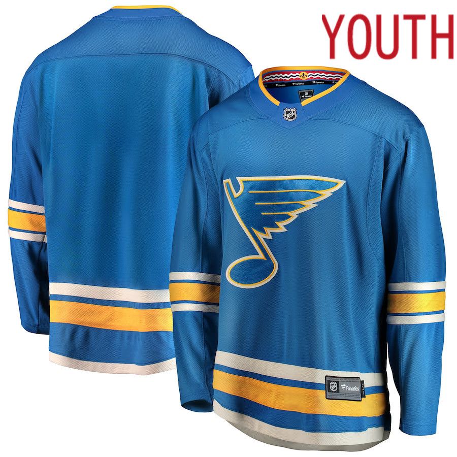 Youth St. Louis Blues Fanatics Branded Blue Alternate Breakaway NHL Jersey->youth nhl jersey->Youth Jersey